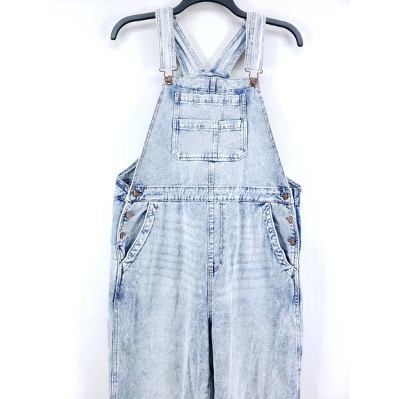 Celebrity Pink Womens XL Denim Overalls Acid Wash Adjustable Straps Straight Leg - Picture 6 of 9